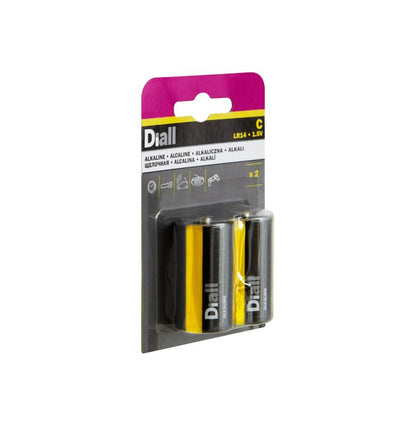 Diall C alkalinebatterier, 2 stk.