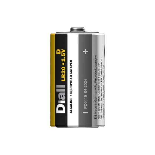 Diall alkalinebatterier D 2 stk.