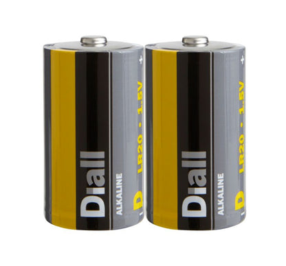Diall alkalinebatterier D 2 stk.