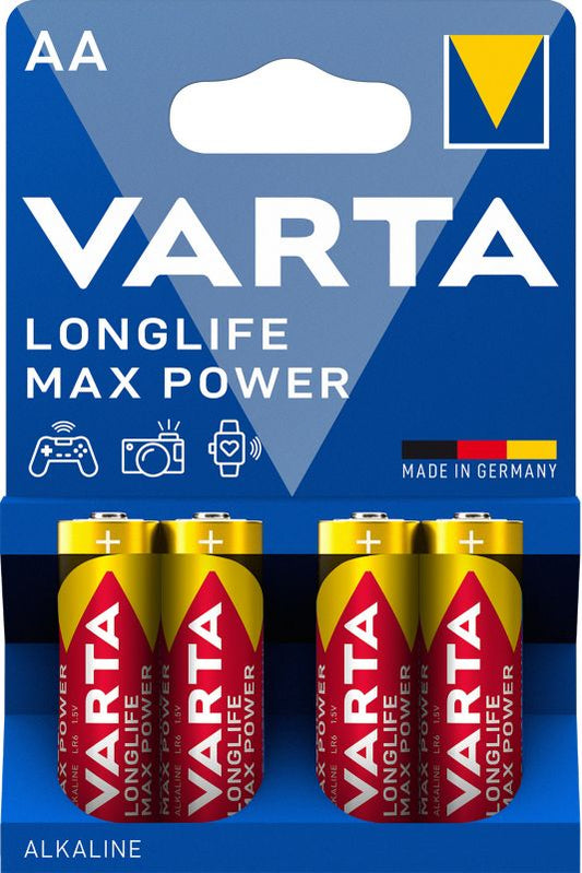 VARTA Longlife Max Power AA-batterier, 4 stk.