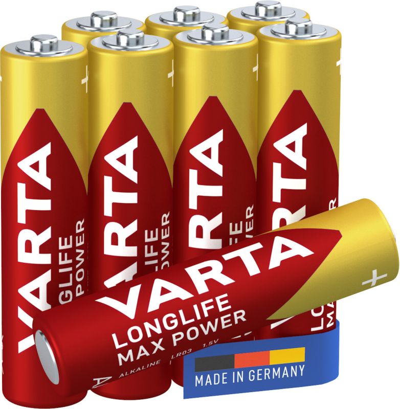 VARTA Longlife Max Power AAA-batterier, 8 stk.