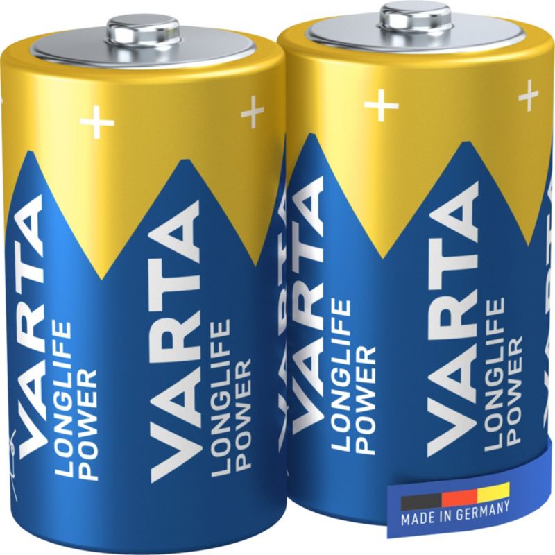 VARTA Longlife Power D alkalinebatterier, 2 stk.