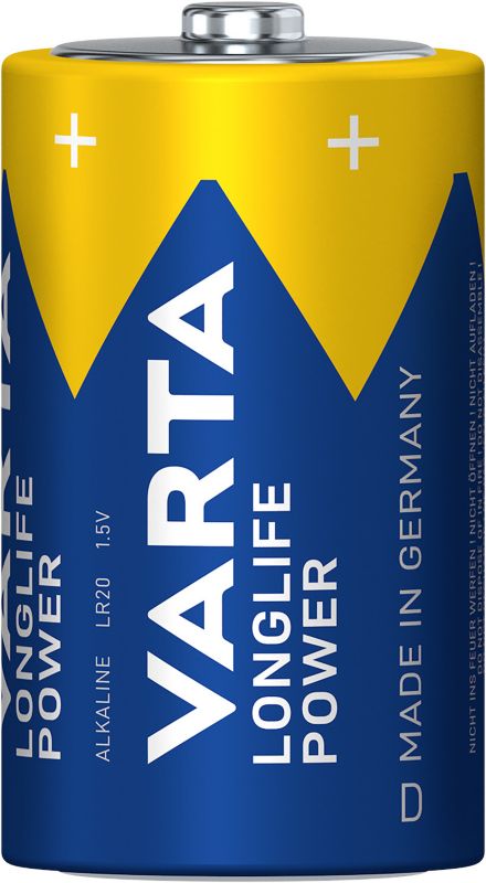 VARTA Longlife Power D alkalinebatterier, 2 stk.