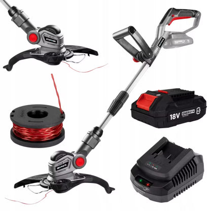Batteridrevet Græstrimmer 18V 28 cm med 2 Ah Batteri og Oplader 58GE112