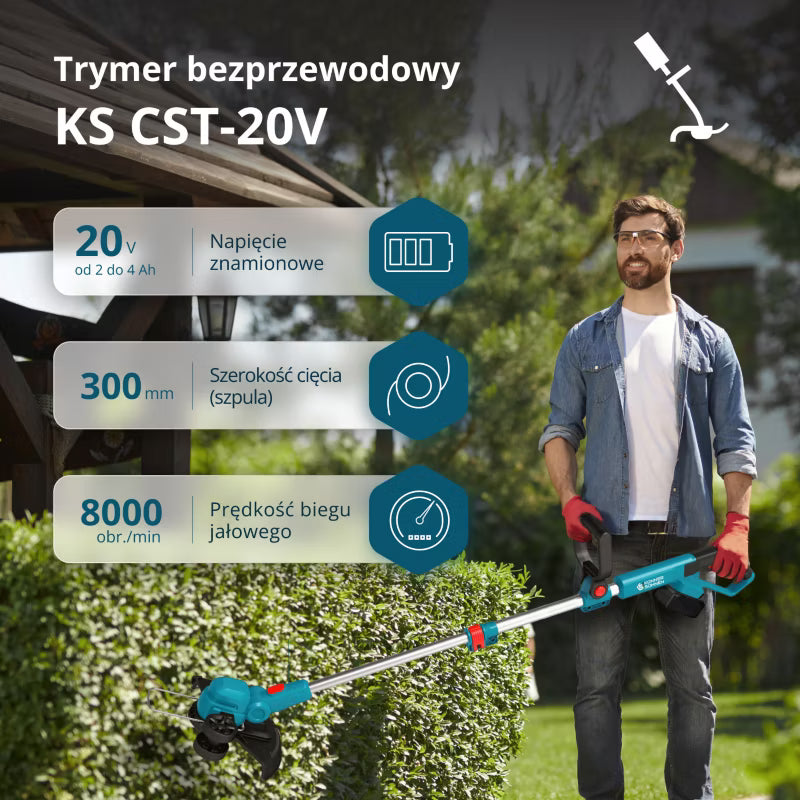 Batteridrevet Græstrimmer 30 cm 20V KS CST-20V