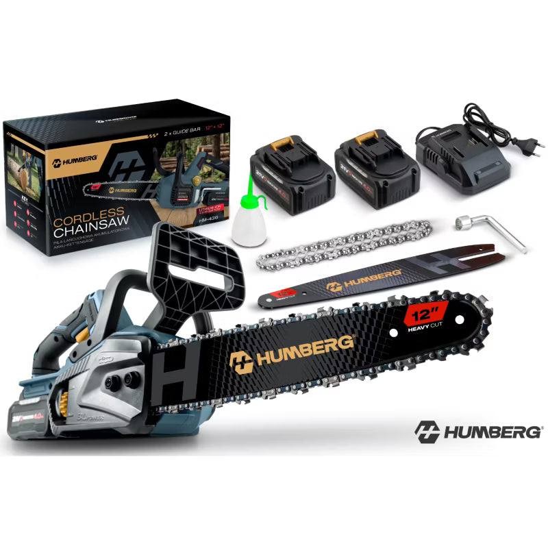 Batteridrevet Motorsav Kulfri 30,5 cm med 2x 4Ah Batterier HM-436