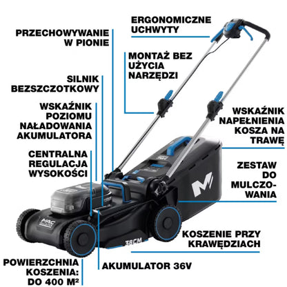 Batteridrevet Plæneklipper 36V 38 cm MCT1191LWM