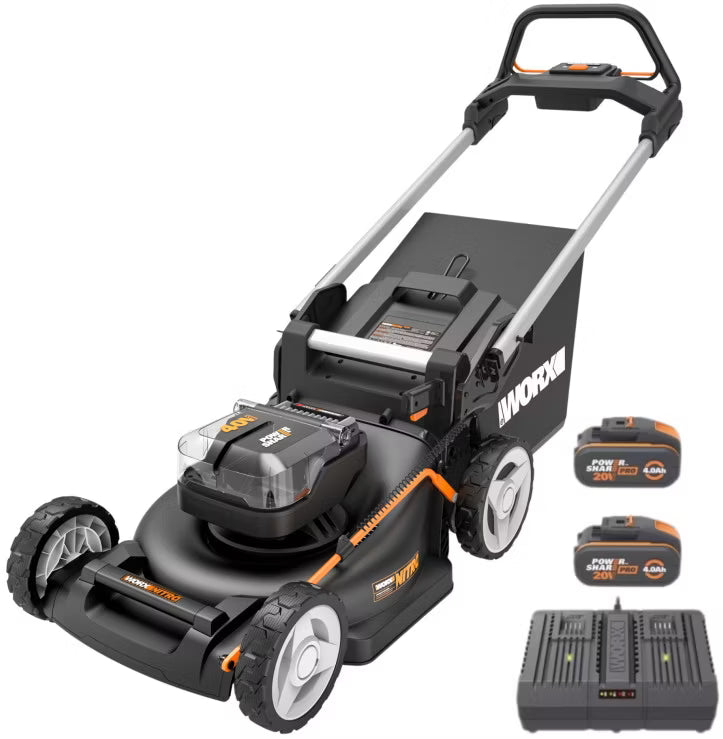 Batteridrevet Plæneklipper WG748E 46 cm 40V 2x4Ah