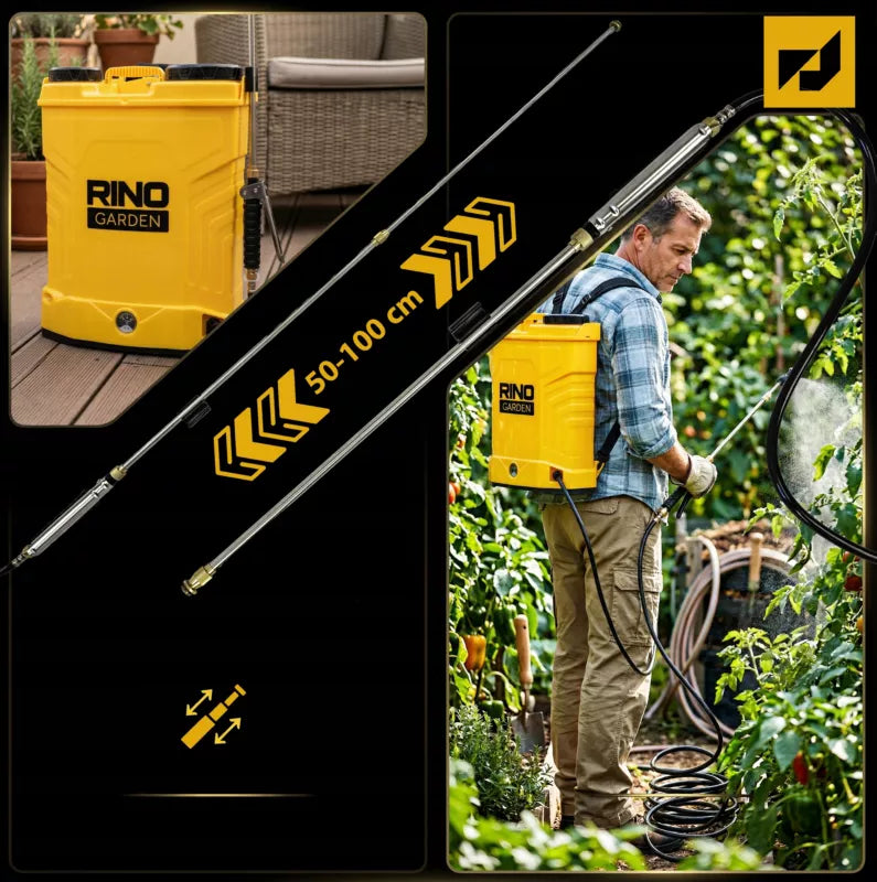 Batteridrevet Rygsprøjte 16 Liter Sort