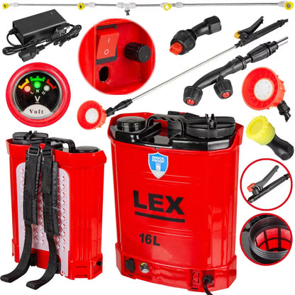 Batteridrevet Rygsprøjte 16 Liter 12V