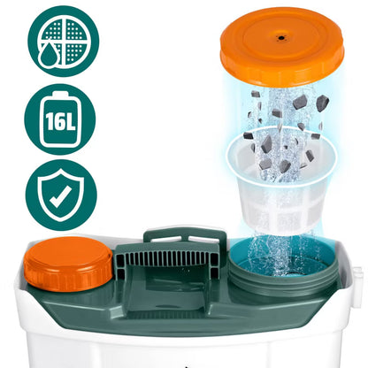 Batteridrevet Rygsprøjte 16 Liter Hvid