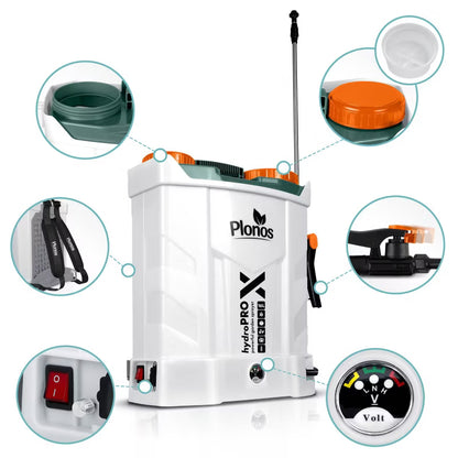 Batteridrevet Rygsprøjte 16 Liter Hvid