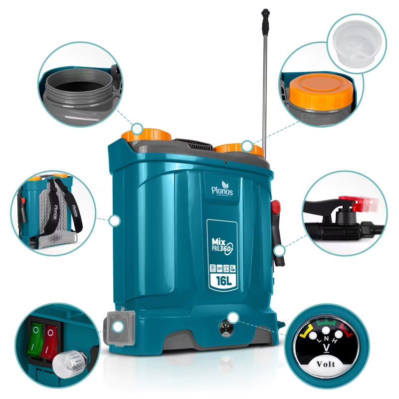 Batteridrevet Rygsprøjte 16 Liter Grøn