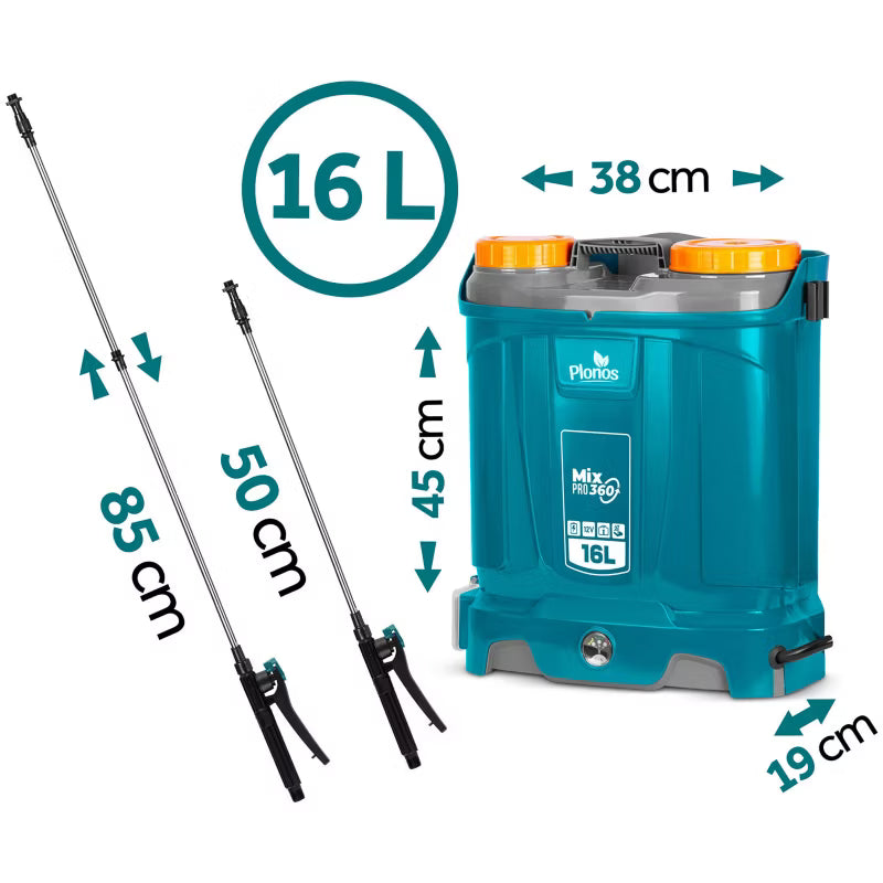 Batteridrevet Rygsprøjte 16 Liter Grøn