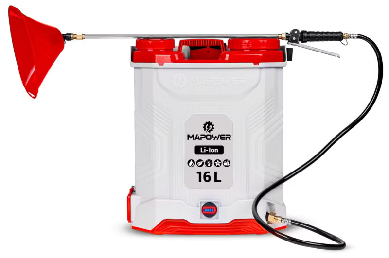 Batteridrevet Rygsprøjte 16 Liter 5,5 Bar Hvid