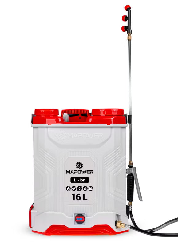 Batteridrevet Rygsprøjte 16 Liter 5,5 Bar Hvid