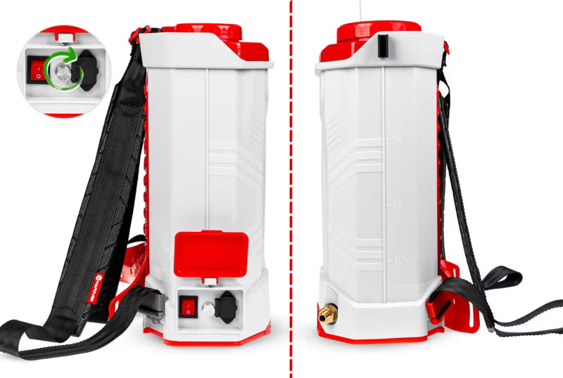Batteridrevet Rygsprøjte 16 Liter 5,5 Bar Hvid