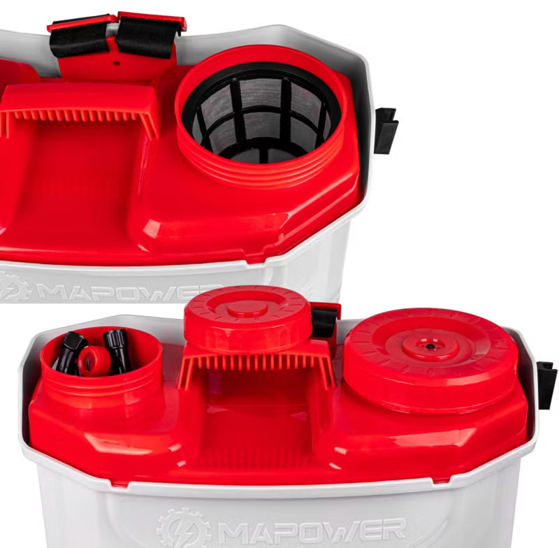 Batteridrevet Rygsprøjte 16 Liter 5,5 Bar Hvid