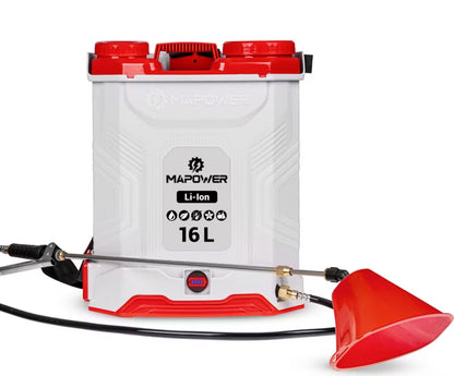 Batteridrevet Rygsprøjte 16 Liter 5,5 Bar Hvid