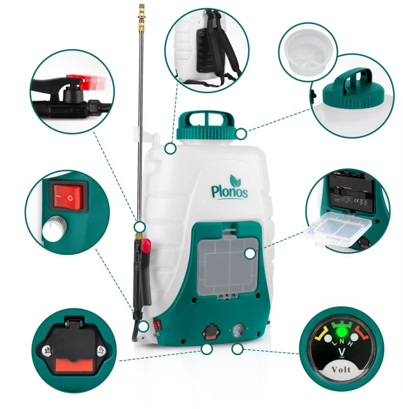 Batteridrevet Rygsprøjte 18 Liter Grøn
