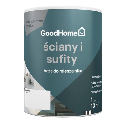 GoodHome pletafvisende basefarve til vægge og lofter 1 l satin BC