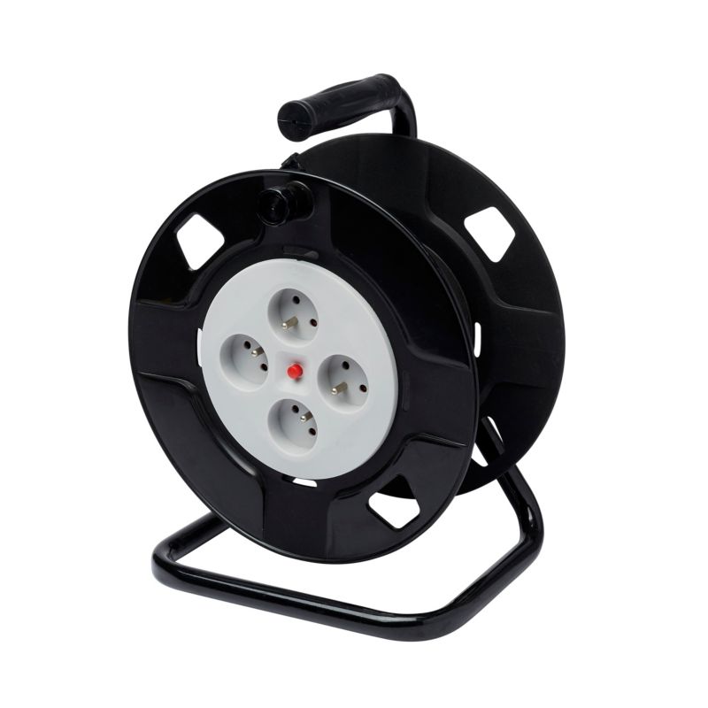 Kabeltromle med 4 x 10 A stik, maks. 40 m, 3 x 1 mm²