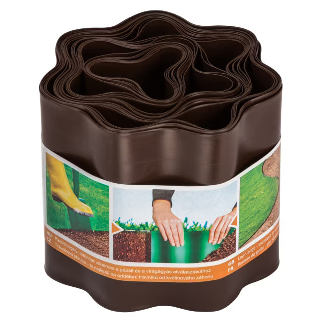 Bedafgrænser 15 cm x 9 m Brun Plast