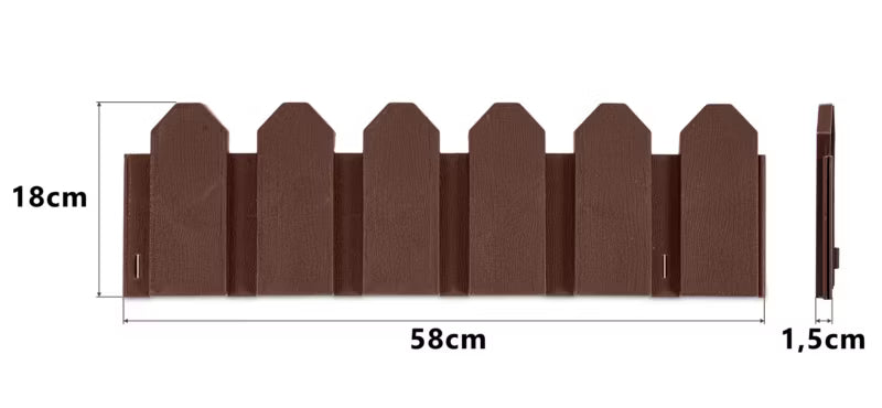 Bedafgrænsning 240x18 cm Brun Plast
