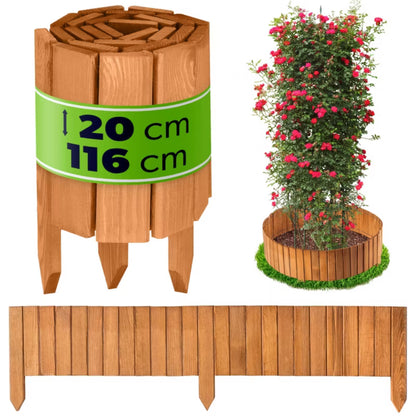Bedafgrænsning Rollborder Træ 20x116 cm Eg