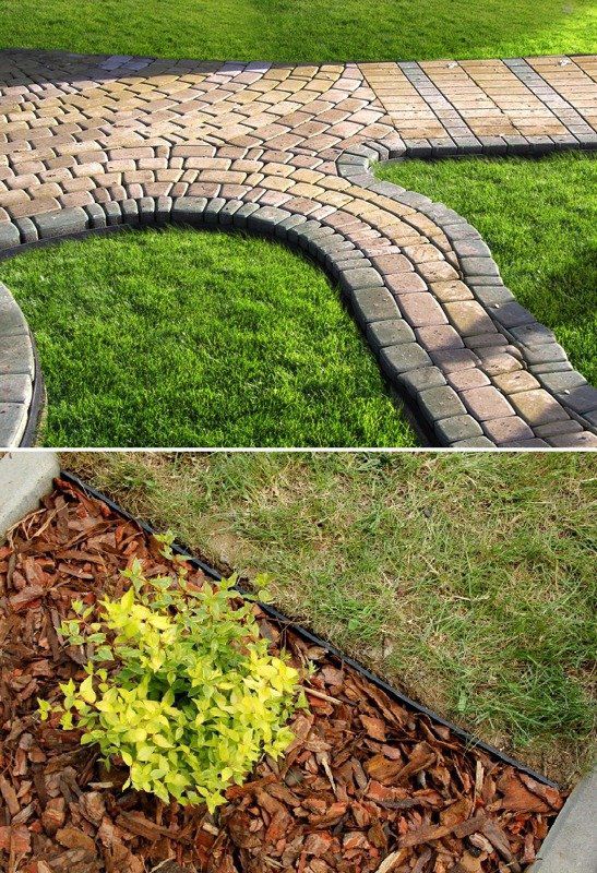 Bedafgrænsning Sæt 45 mm 12 m Sort med 30 Jordspyd