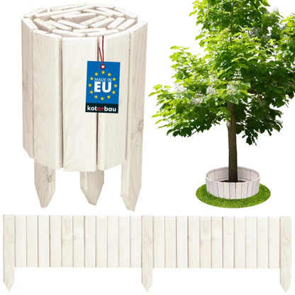 Bedafgrænsning Træ 20x110 cm Hvid