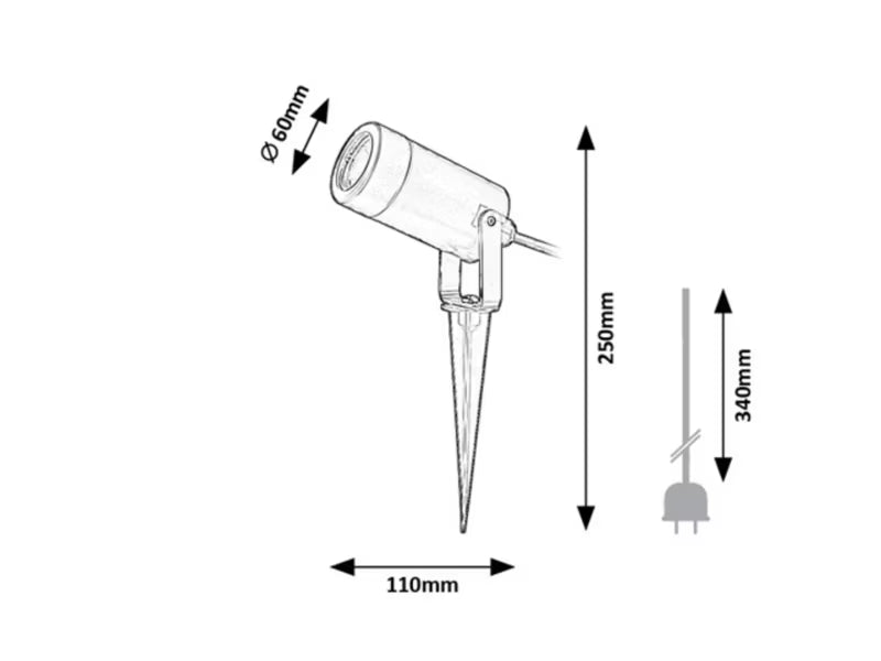 Bedlampe Krobia 25x11 cm Sort IP65