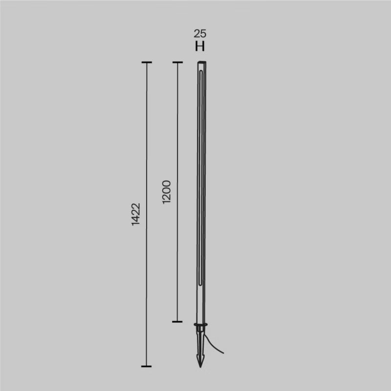 Bedlampe med Spyd LED 120 cm Grafit IP65