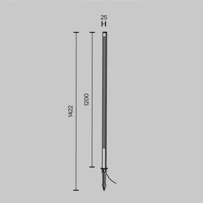 Bedlampe med Spyd LED 120 cm Grafit IP65