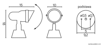 Bedlampe Prit 18x10x15 cm GU10 Sort IP54