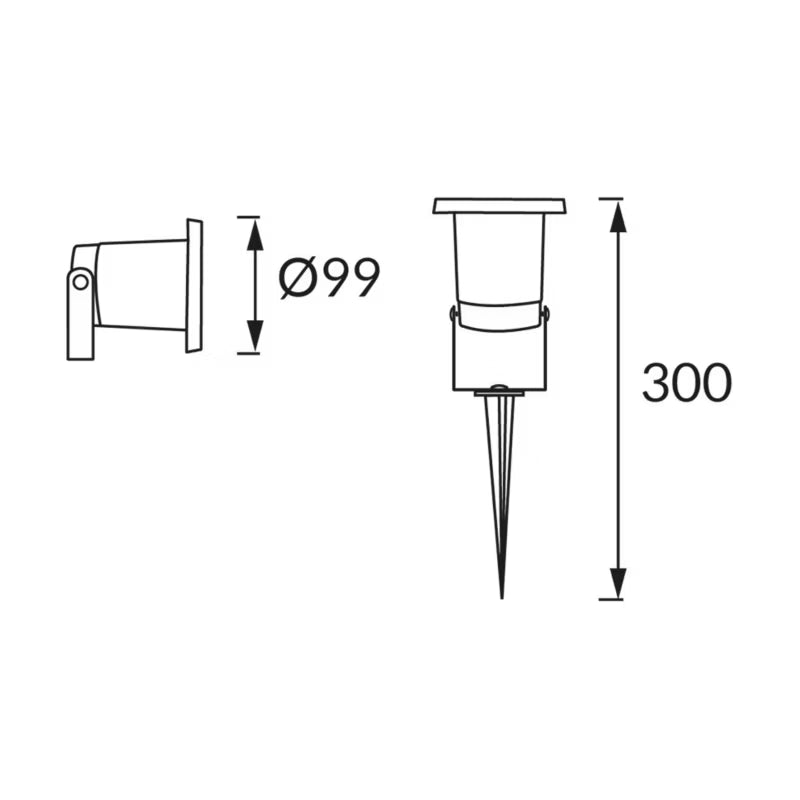 Bedlampe Spyd Traf 30x9,9 cm GU10 IP65 Sort