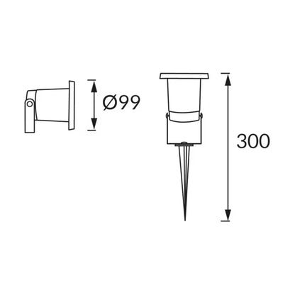 Bedlampe Spyd Traf 30x9,9 cm GU10 IP65 Sort
