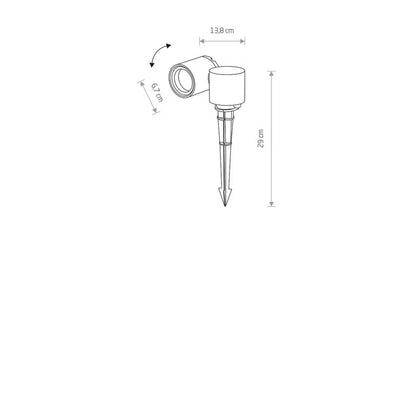 Bedlampe Tubings M 29x13,8 cm GU10 IP54 Sort