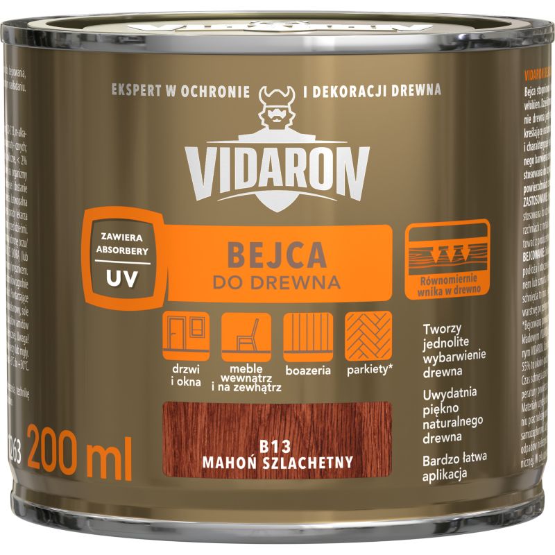 Vidaron bejdse i farven ædel mahogni 0,2 l