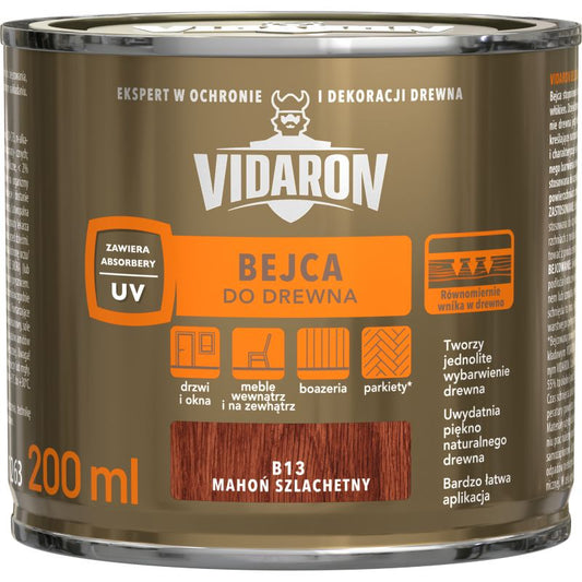 Vidaron bejdse i farven ædel mahogni 0,2 l