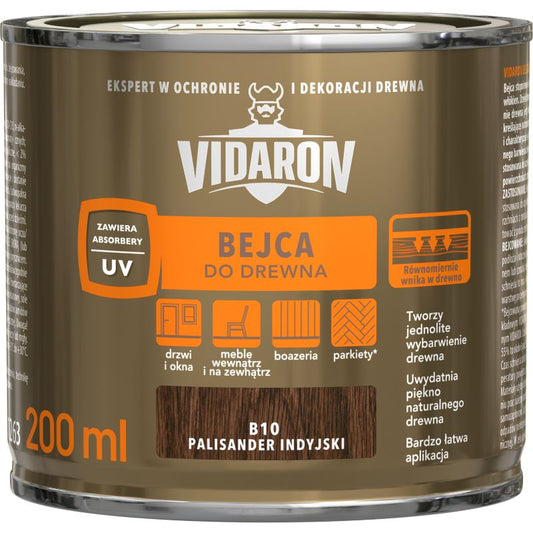 Vidaron bejdse til træ i farven indisk palisander 0,2 l