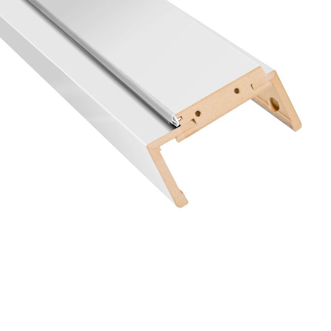 Regulerbar karmbjælke 115-135 mm 70 cm til udenpåliggende døre i kridthvid