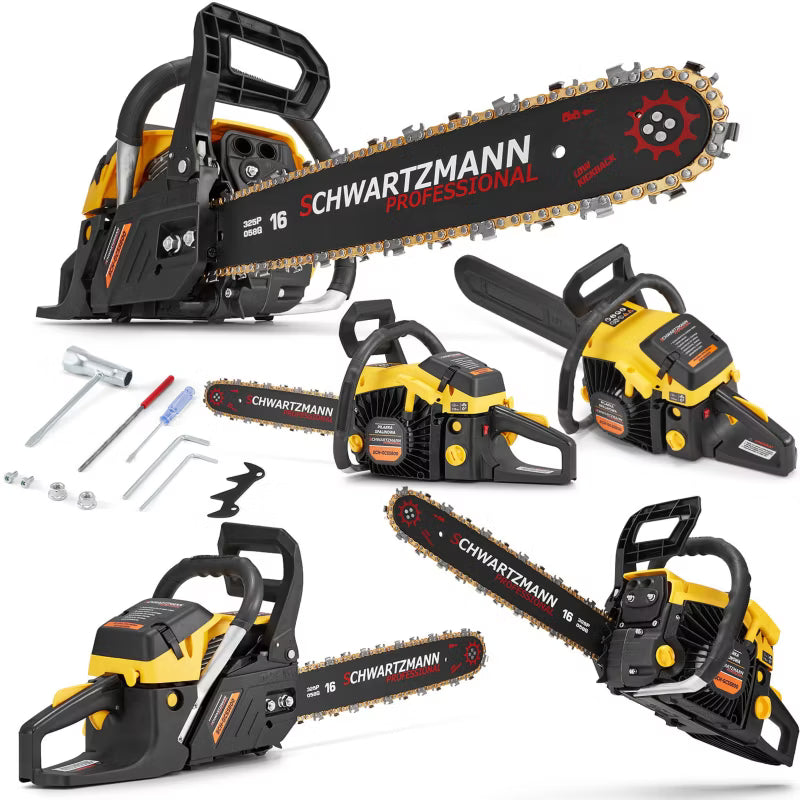 Benzin Motorsav 5,8 HK 54 cc med Sværd 16" og 18"