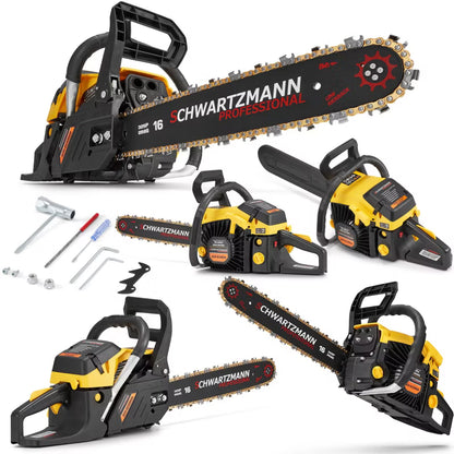 Benzin Motorsav 5,8 HK 54 cc med Sværd 16" og 18"