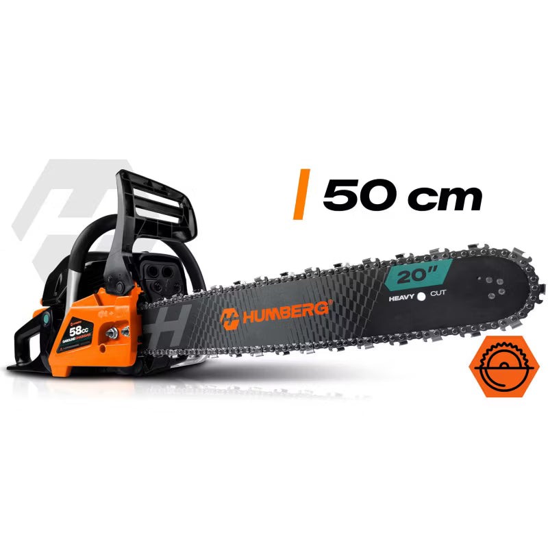 Benzin Motorsav HM-660 58cc 2,3 kW med Sværd 16" og 20"
