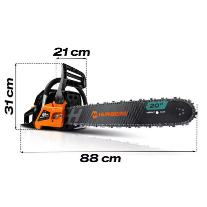 Benzin Motorsav HM-660 58cc 2,3 kW med Sværd 16" og 20"