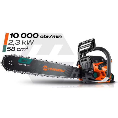 Benzin Motorsav HM-660 58cc 2,3 kW med Sværd 16" og 20"