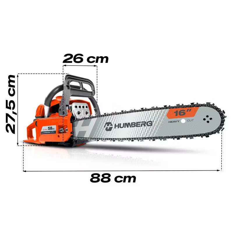 Benzin Motorsav HM-661 58 cm³ 2,3 kW