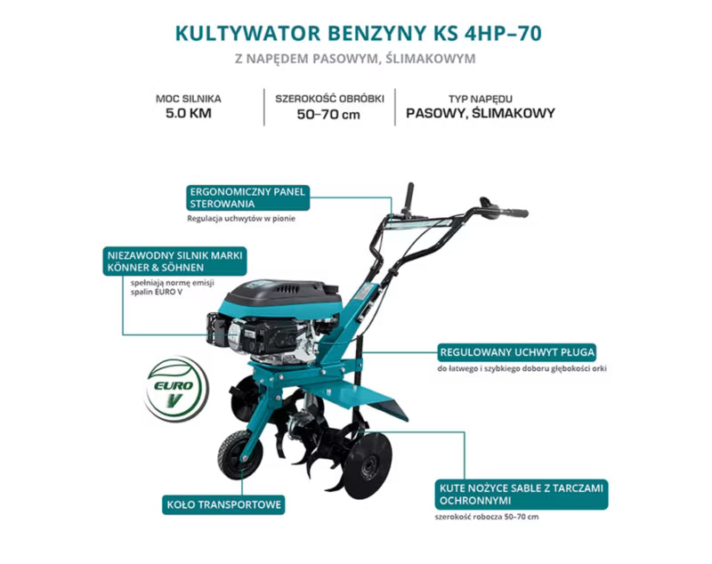 Benzindrevet Havefræser 5 HK KS 4HP-70