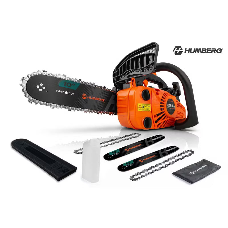 Benzindrevet Motorsav HM-663 10" med Sværd og Kæder
